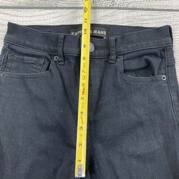 Express High Rise Legging Women Size 2 Short Distressed Denim Pants - Stretch - Picture 10 of 14